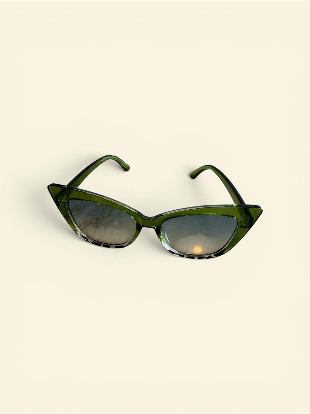 Women's Olive Green Cat-Eye Sunglasses